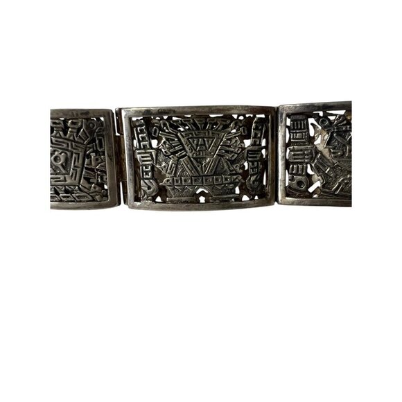 Arte Orfebre Sterling Silver 925 Bracelet MayanAztec Panel Bracelet 46 Grams - Picture 15 of 17